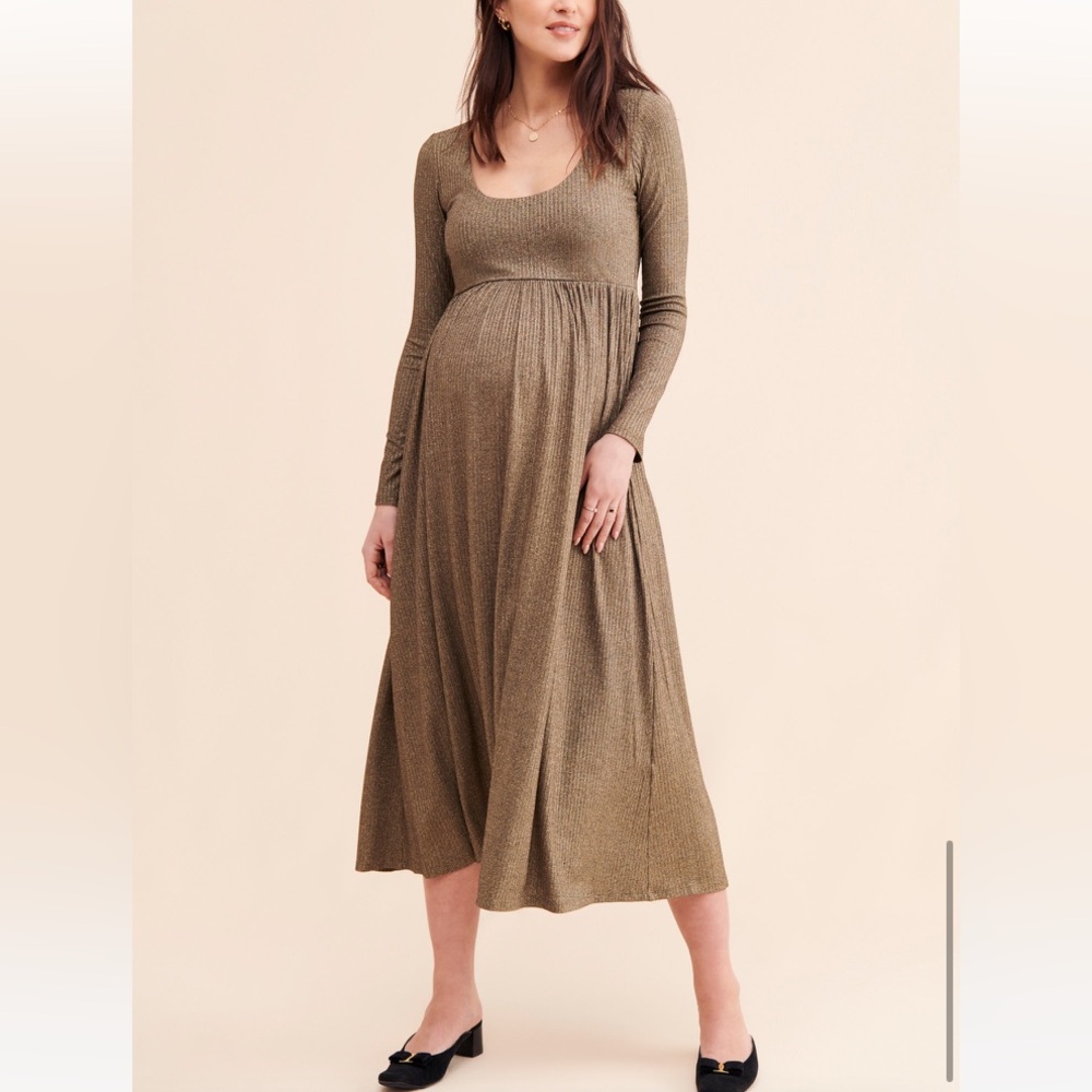 HATCH Phoebe Gold Maternity Dress